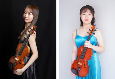 ミニコンサート出演者　左：平井美羽（ヴァイオリン）、右：新井瑞穂（ヴィオラ）